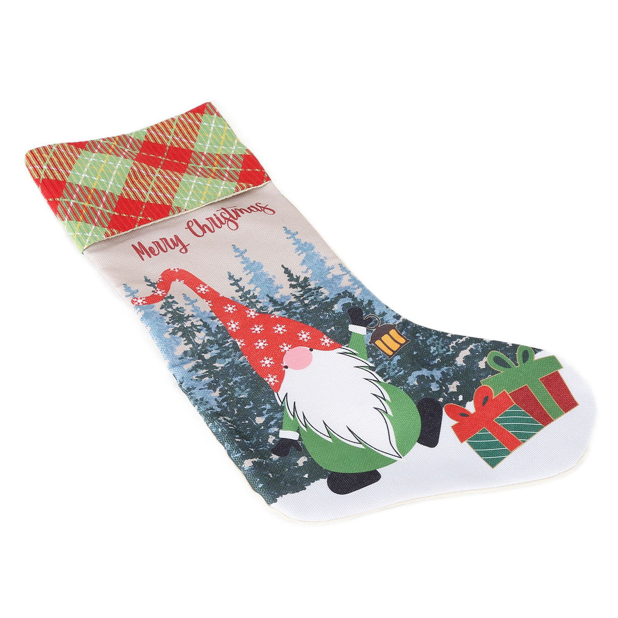 Christmas Decorative Sock Faceless Doll Pattern Children's Gift Bag for Festival Costume PartyRed Hat