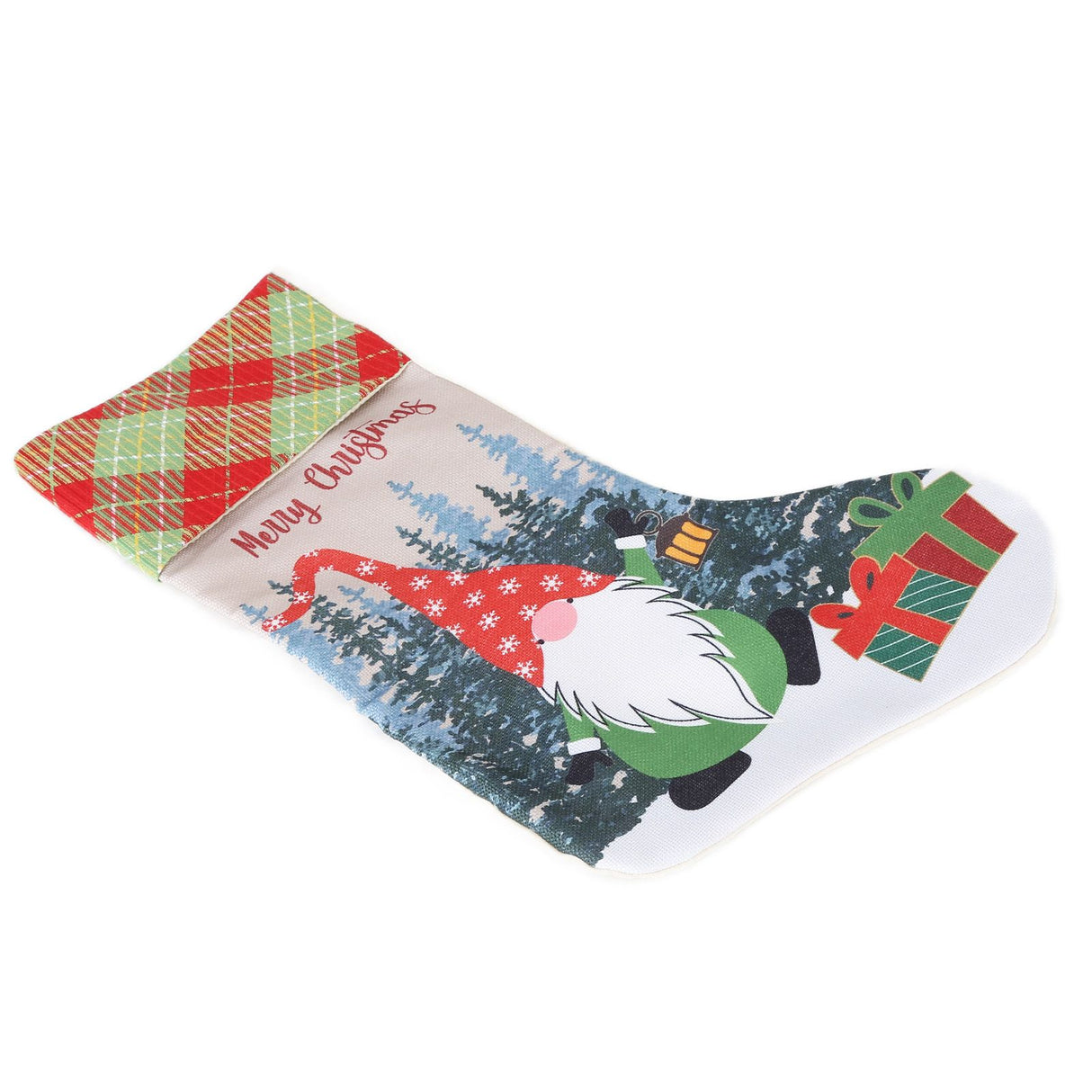Christmas Decorative Sock Faceless Doll Pattern Children's Gift Bag for Festival Costume PartyRed Hat