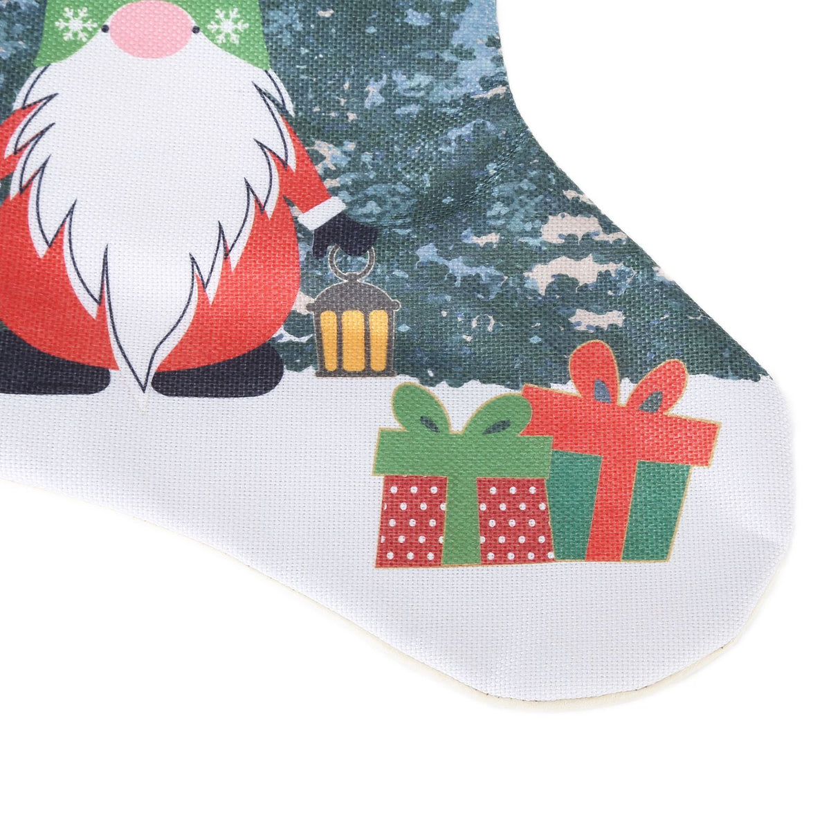 Christmas Decorative Sock Faceless Doll Pattern Children's Gift Bag for Festival Costume PartyGreen Hat