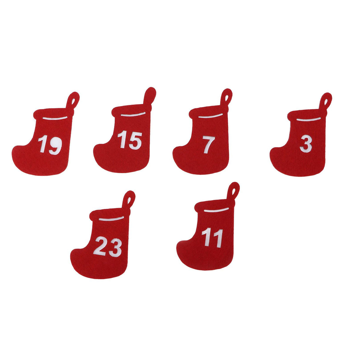 24Pcs Christmas Advent Calendar Drawstring Bags Reusable Hanging Countdown Pouch for Candy Jewelry GiftWine Red