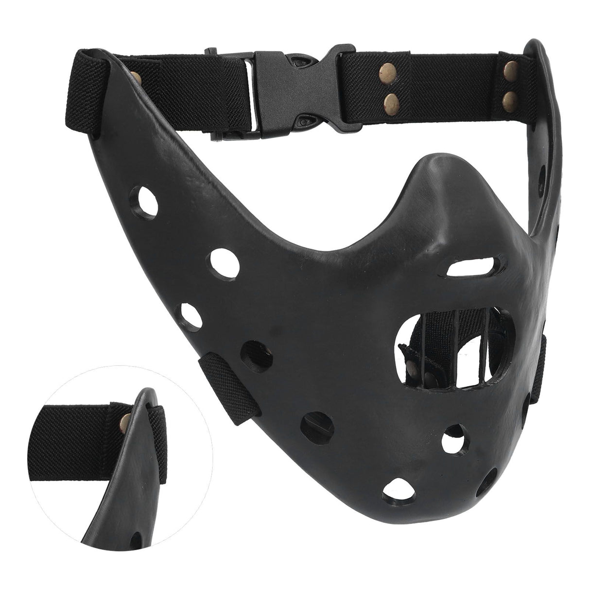 Lamb Mask Black Durable Adjustable Resin Cosplay Mask for Halloween Carnival Parties