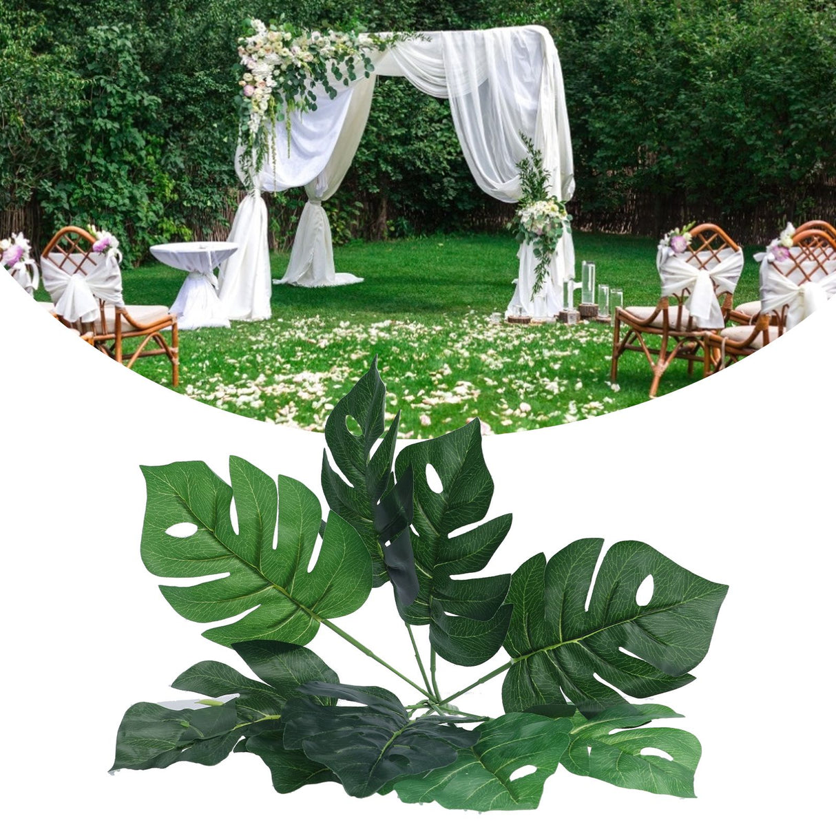 Artificial Monstera DIY Fake Monstera Leaf Artificial Plant for Garden Outdoor Wall Decoration