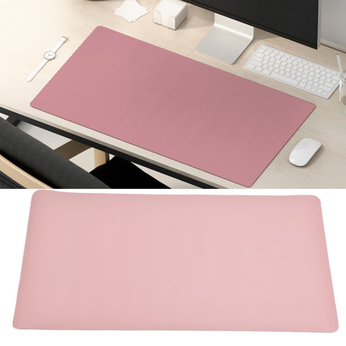 Computer Desk Pad Waterproof Two Color Double Sided Leather Desk Pad for Office and Home