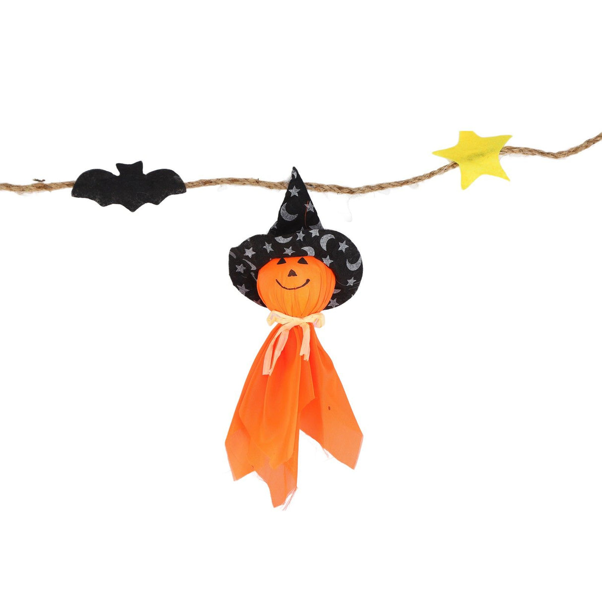 Pumpkin Witch Design Hanging Doll Halloween Pendant Ornament for Costume Party Bar DecorWithout Jingle Bell