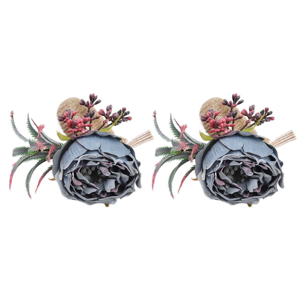 2Pcs Innovative Napkin Buckle Simulation Flower Napkin Ring Holder for Hotel RestaurantBlue