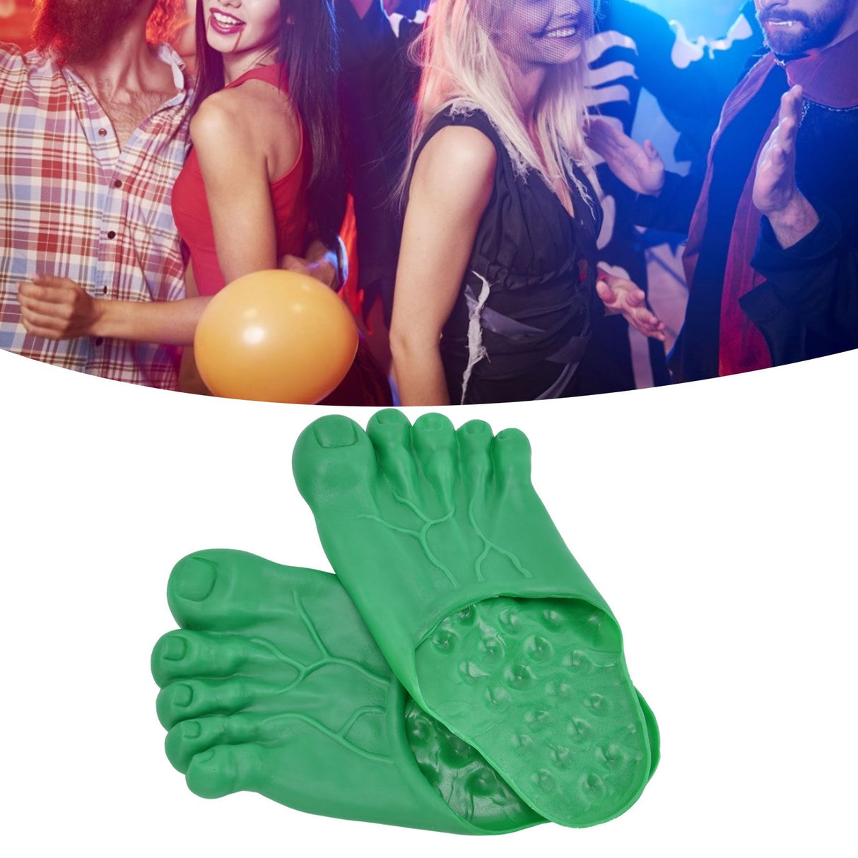 1 Pair Large Foot Slippers Shoes Cover Halloween Cosplay Costume Props Party AccessoriesGreen