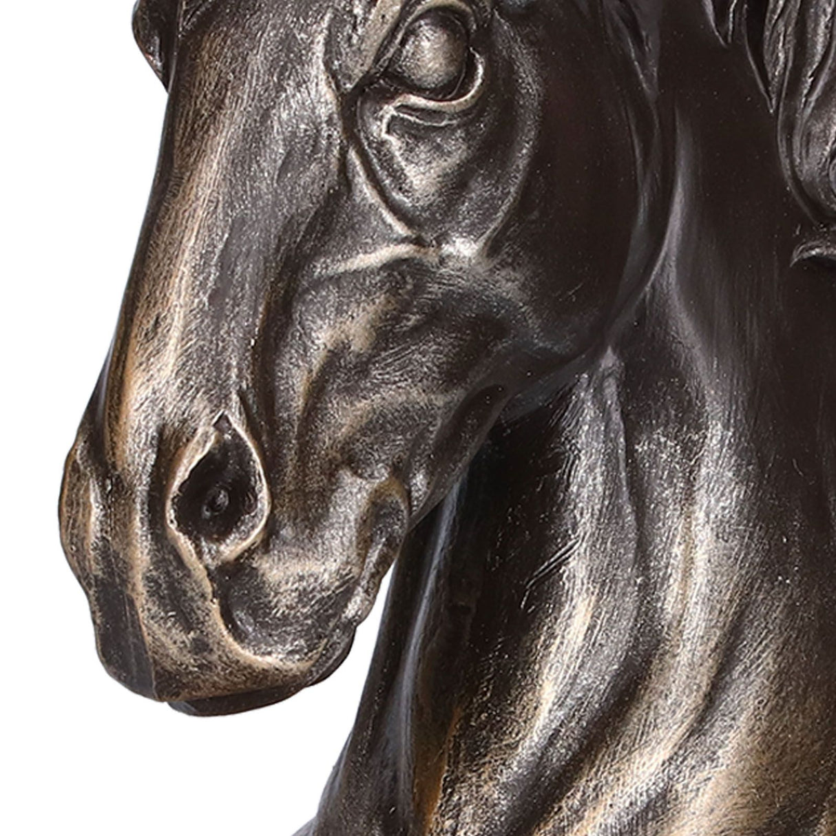 Multifunctional Horse Head Sculpture Resin Horse Bookends for Home Office Living RoomBS20900 Bronze Horse