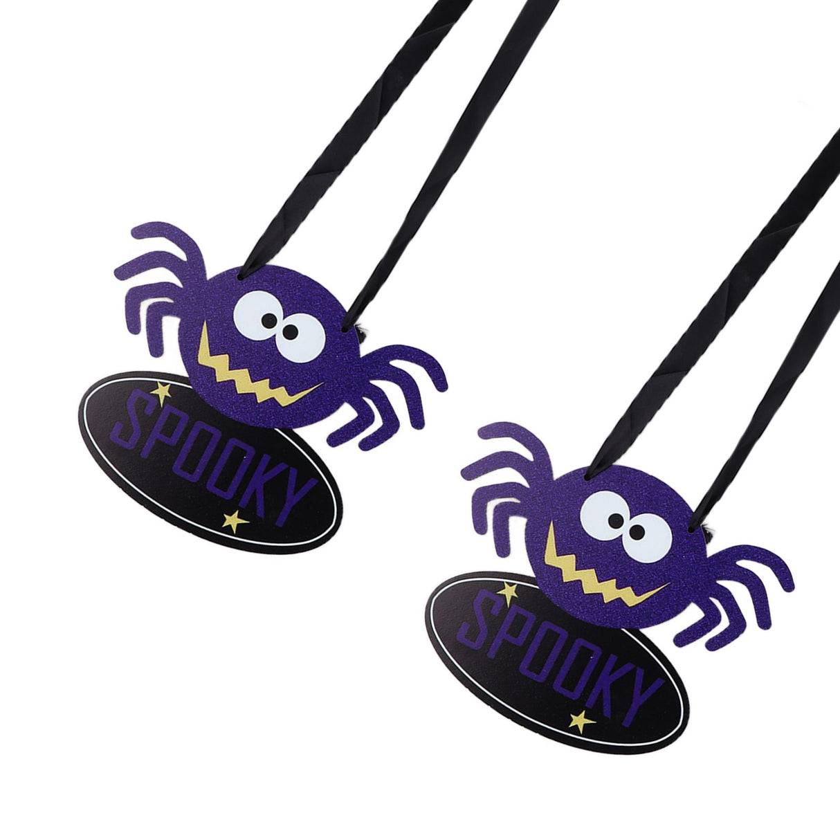2 PCS Halloween Wooden Pendant Country Style Spider Party Pendant Scene Decoration