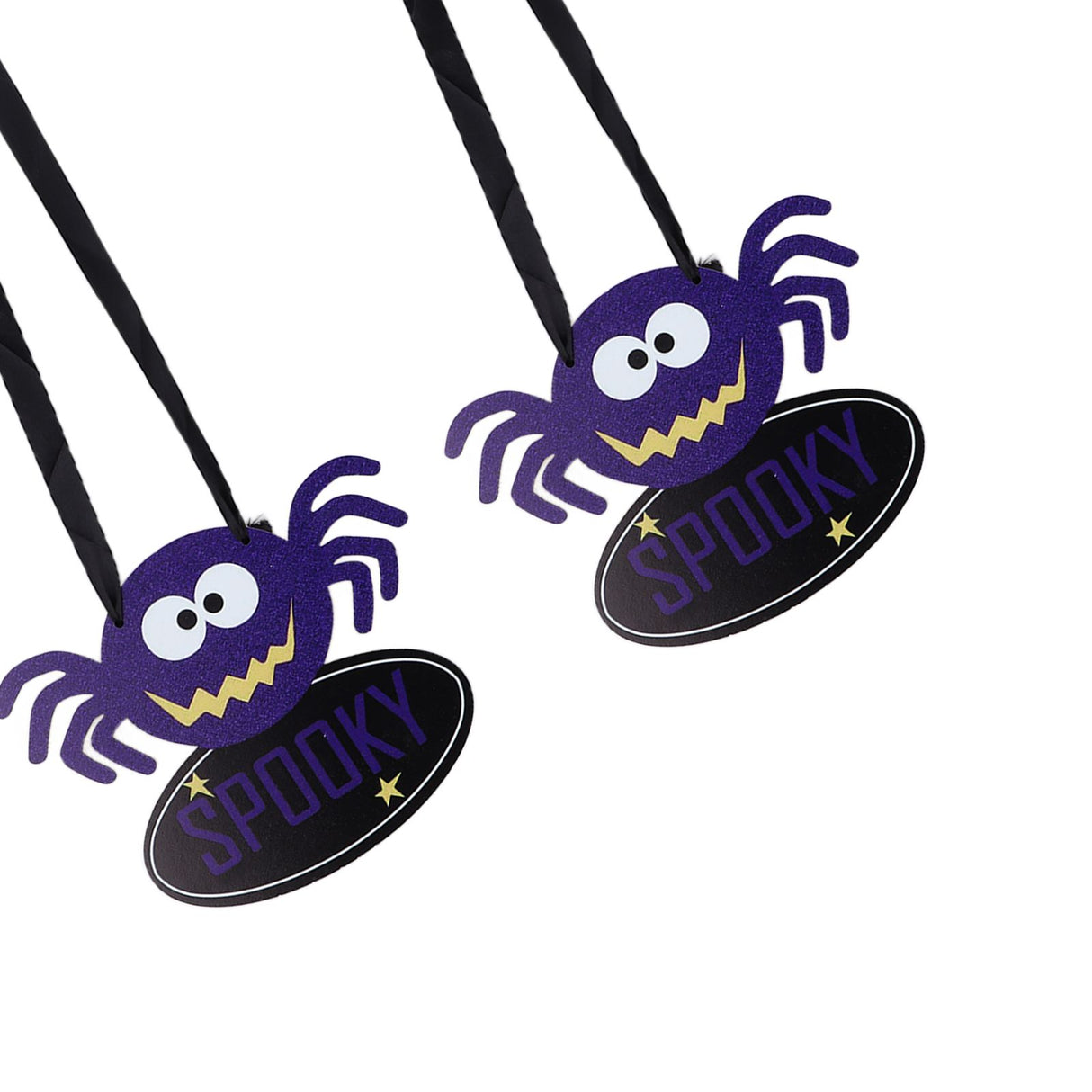 2 PCS Halloween Wooden Pendant Country Style Spider Party Pendant Scene Decoration
