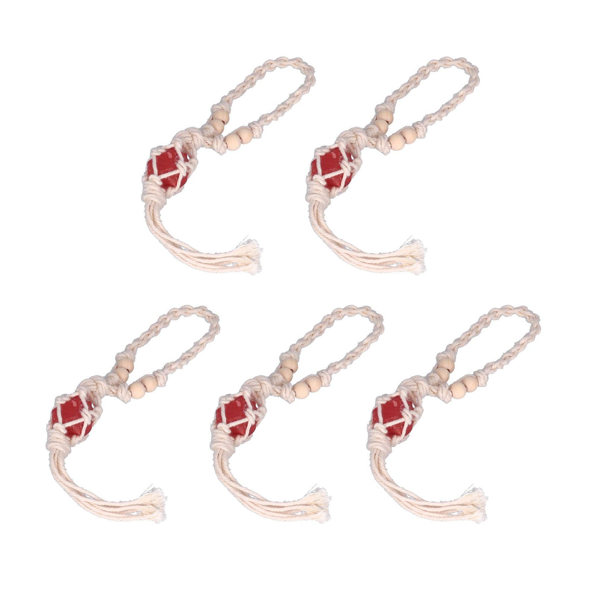5pcs Necklace Cord Empty Stone Holder Rope Replacement Adjustable Quartz Crystal Pendant Cord for DIY Jewelry MakingRed