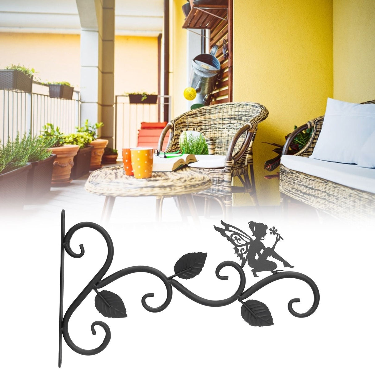 Hanging Plants Bracket Wrought Iron Wall Planter Hook Flower Pots Hanger for Living Room Balcony
