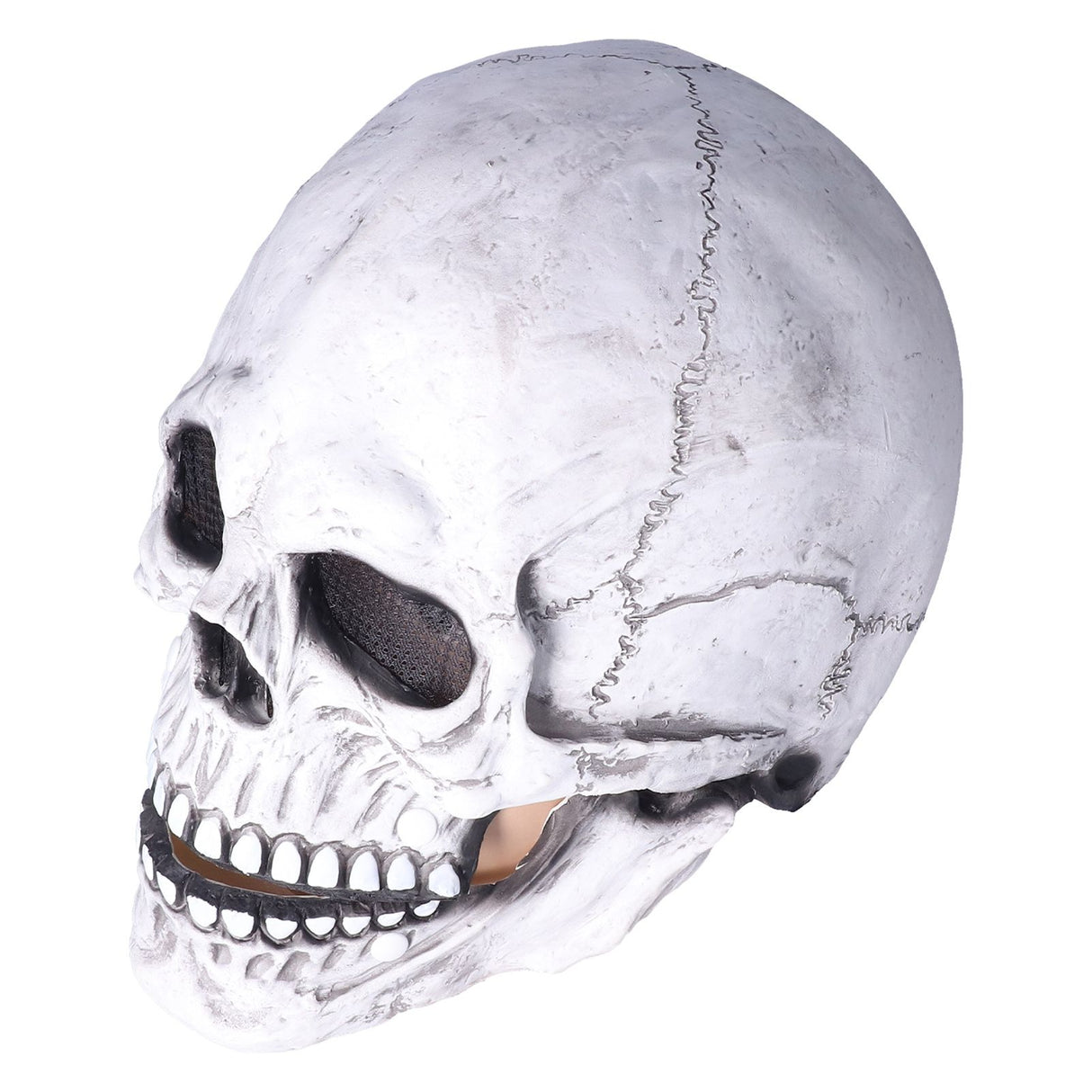 Halloween Skull Helmet Full Head Skull Mask Latex Cosplay Costume Horror Skull Mask for Festival PartyLight Grey