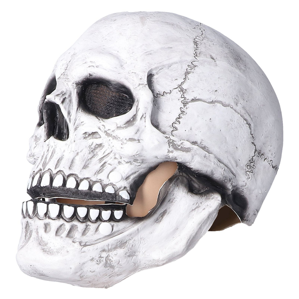 Halloween Skull Helmet Full Head Skull Mask Latex Cosplay Costume Horror Skull Mask for Festival PartyLight Grey