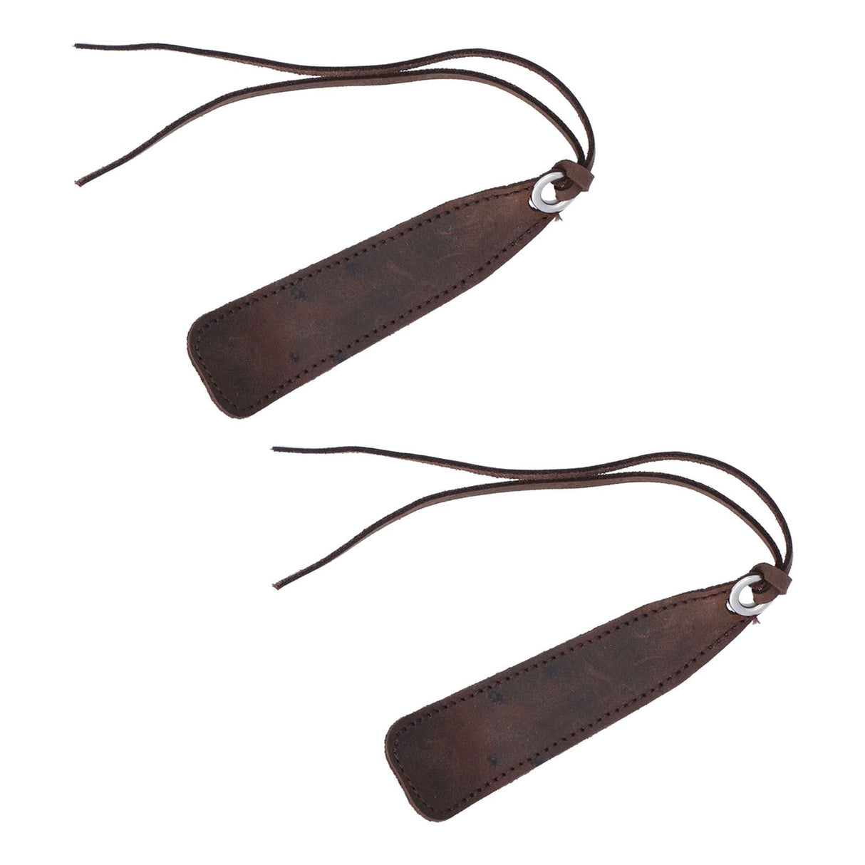 2Pcs Leather Bookmark Retro Book Mark Page Clip Set Kit with Tassel for Kids StudentDark Brown