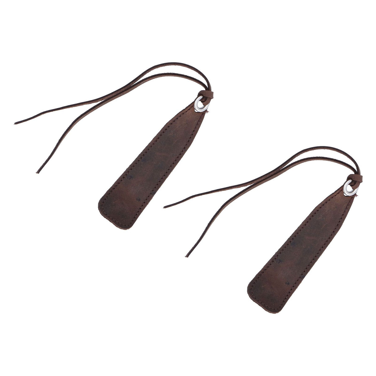 2Pcs Leather Bookmark Retro Book Mark Page Clip Set Kit with Tassel for Kids StudentDark Brown