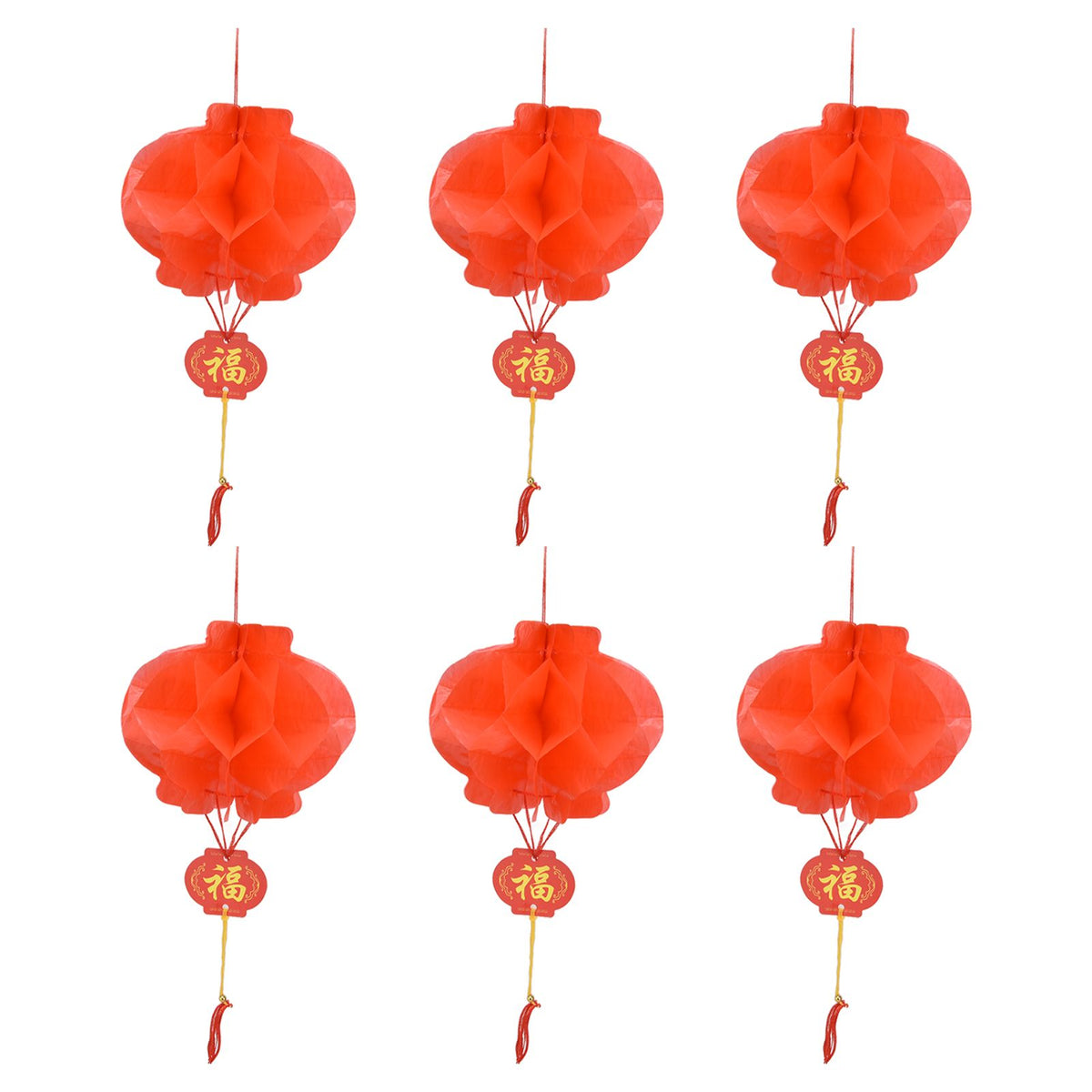 20Pcs Red Paper Chinese Decorative Lantern 15cm Diameter Hanging Ornaments for New Year Festival Wedding