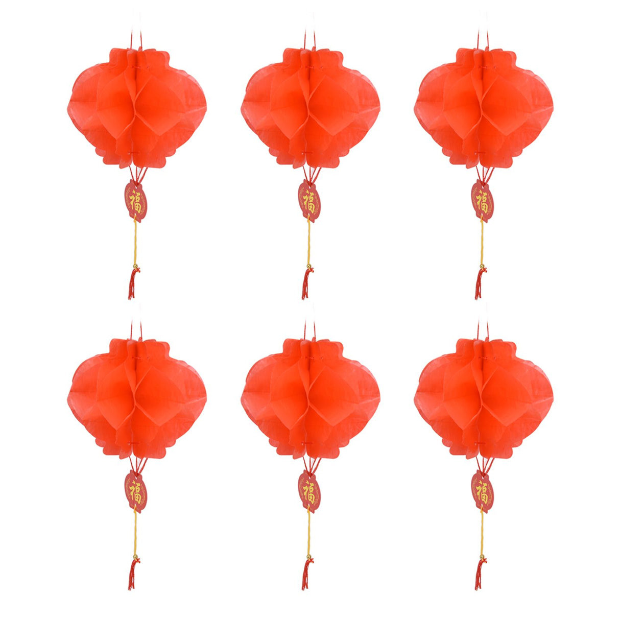 20Pcs Red Paper Chinese Decorative Lantern 15cm Diameter Hanging Ornaments for New Year Festival Wedding