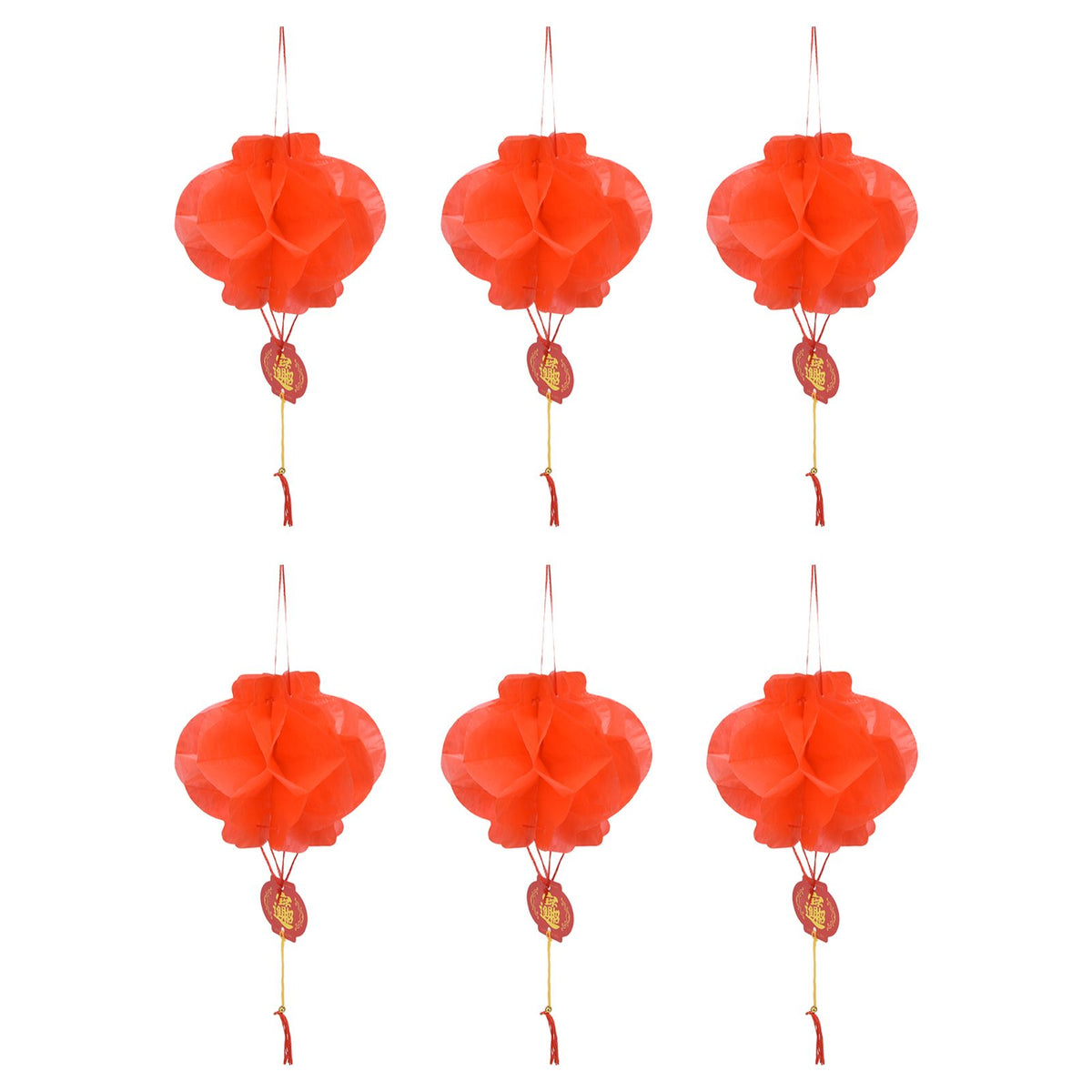 20Pcs Red Paper Chinese Decorative Lantern 15cm Diameter Hanging Ornaments for New Year Festival Wedding