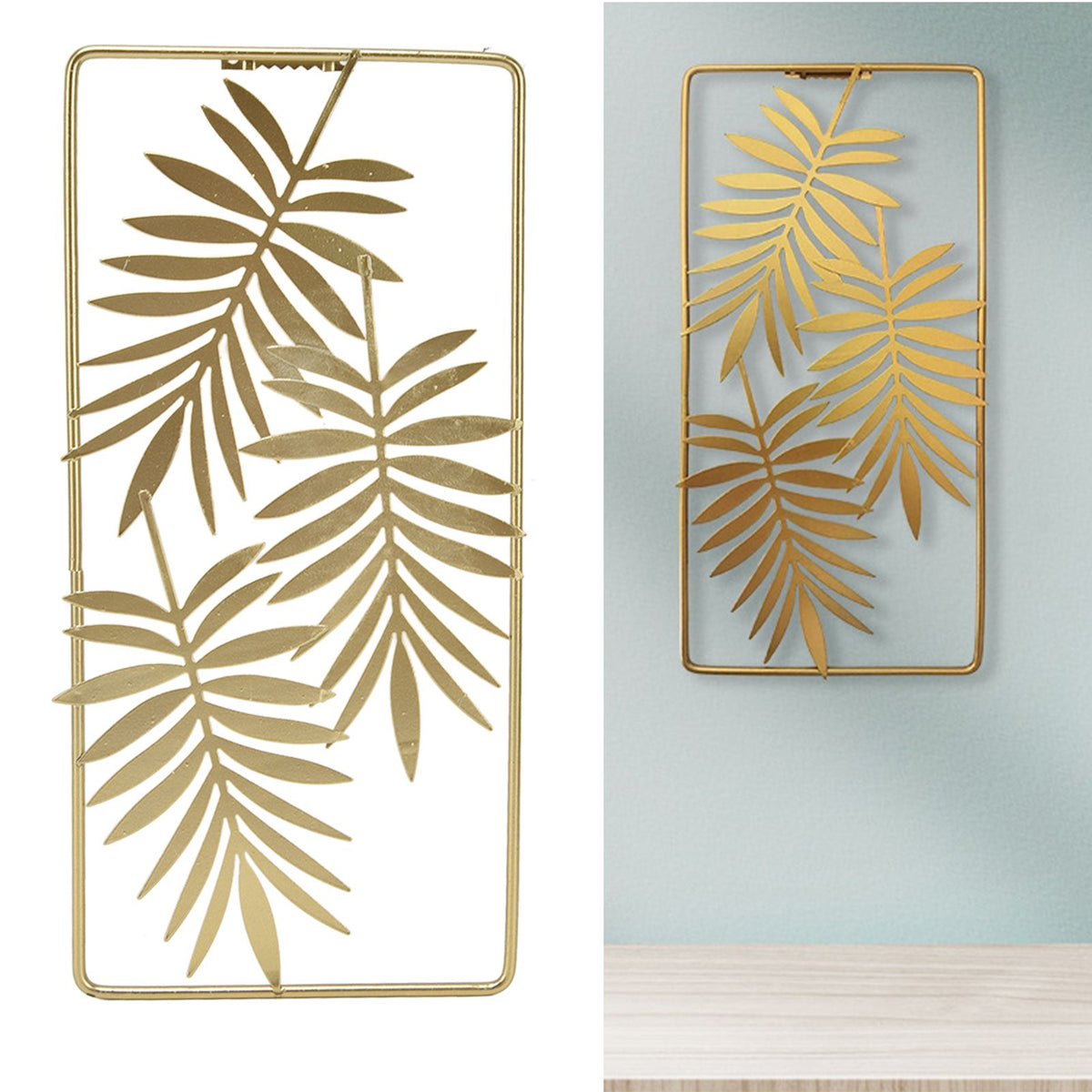Metal Leaf Wall Decor Golden Nordic Style Elegant Ambience Sturdy Durable Wear Resistant Metal Wall Decor