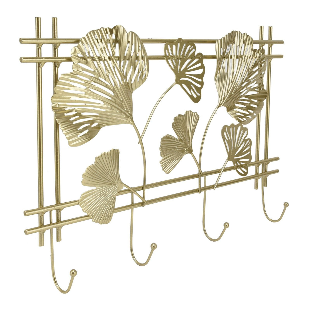 Wall Coat Rack Gingko Leef Design Premium Metal Sturdy Durable Elegant Style Fashionable Wall Mounted Coat Rack