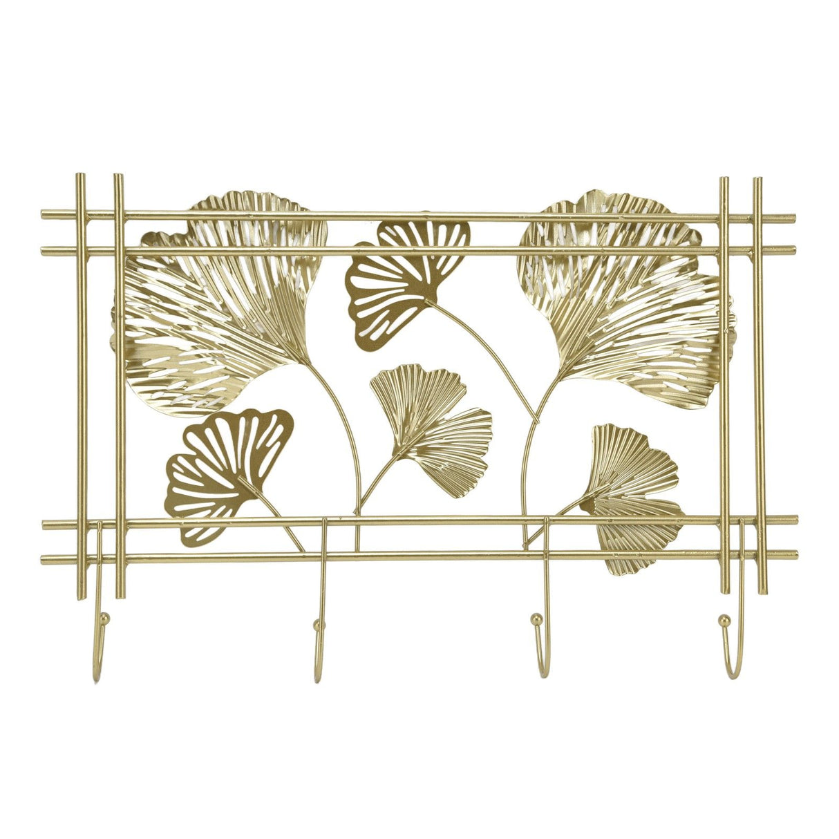 Wall Coat Rack Gingko Leef Design Premium Metal Sturdy Durable Elegant Style Fashionable Wall Mounted Coat Rack