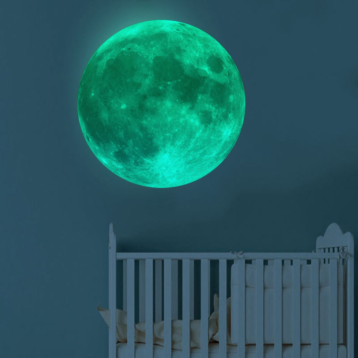 Moon Wall Sticker Glowing Luminous Wall Sticker PVC DIY Wall Paper for Bedroom Decoration12cm / 4.7in