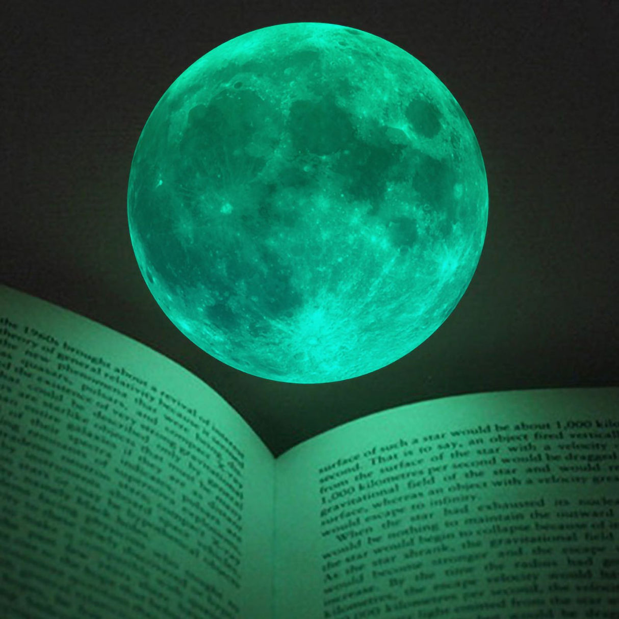 Moon Wall Sticker Glowing Luminous Wall Sticker PVC DIY Wall Paper for Bedroom Decoration12cm / 4.7in