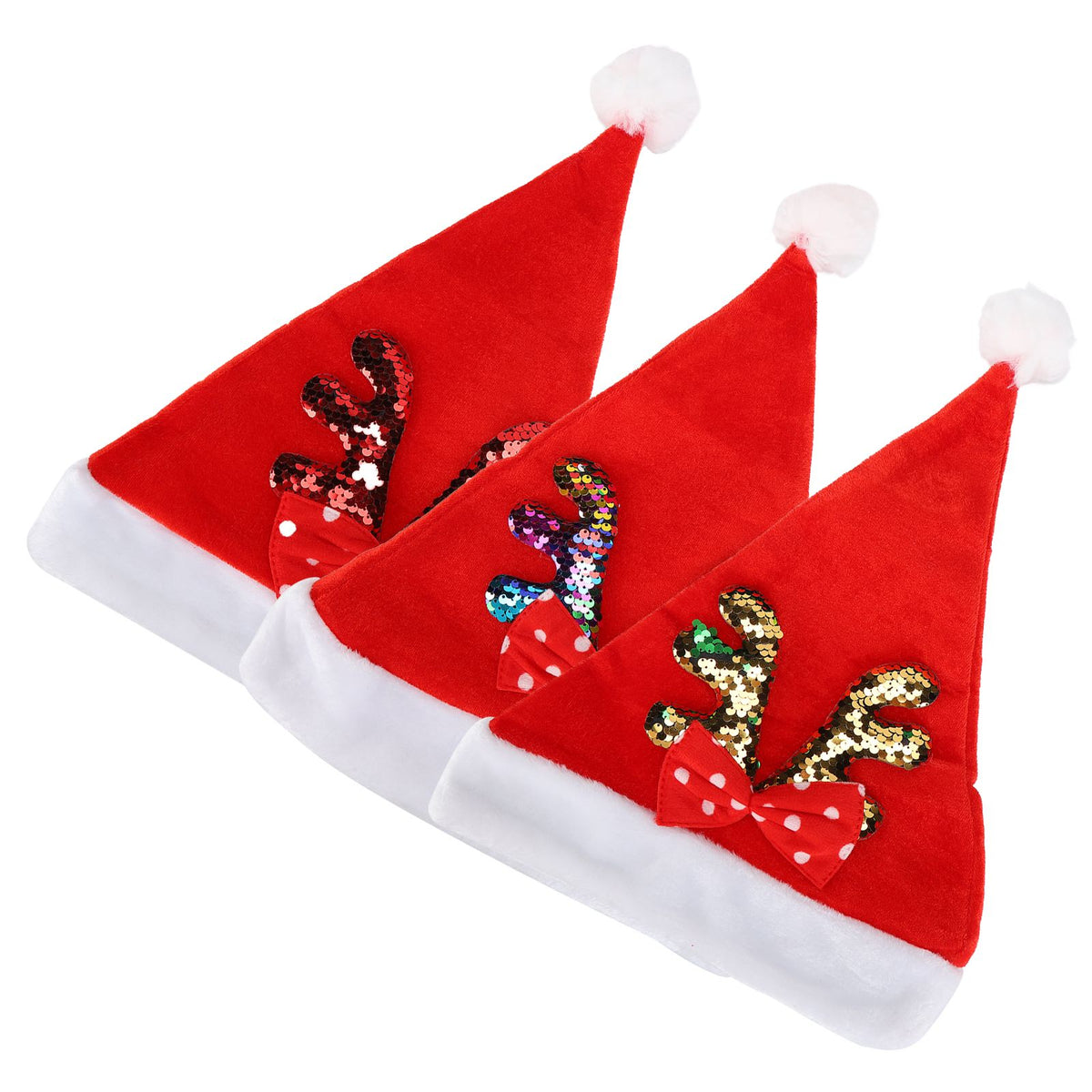 2022 New Year Hat Merry Christmas Holiday Hat Antler Bowknot Santa Hat Holiday Decor for Kid Adult
