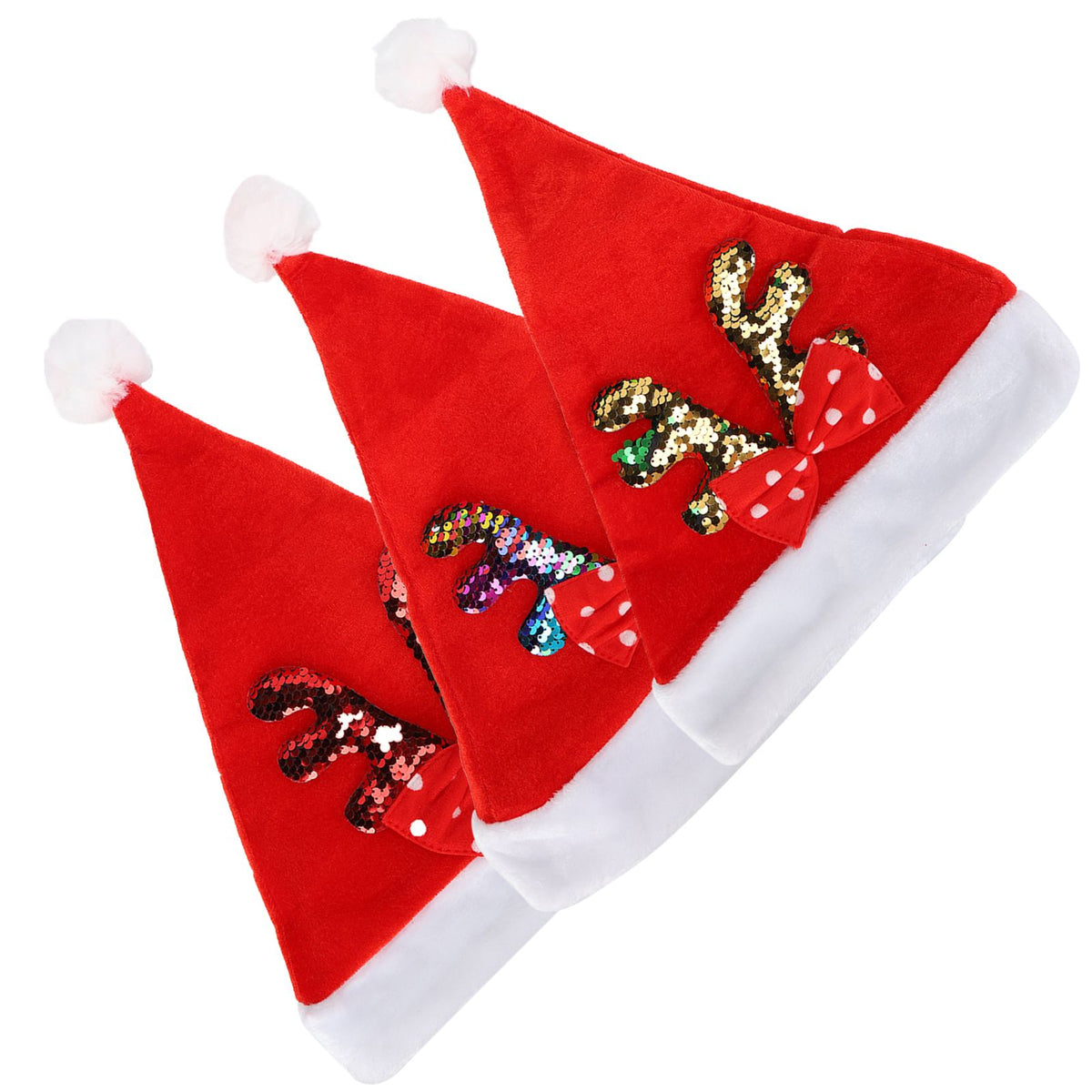 2022 New Year Hat Merry Christmas Holiday Hat Antler Bowknot Santa Hat Holiday Decor for Kid Adult