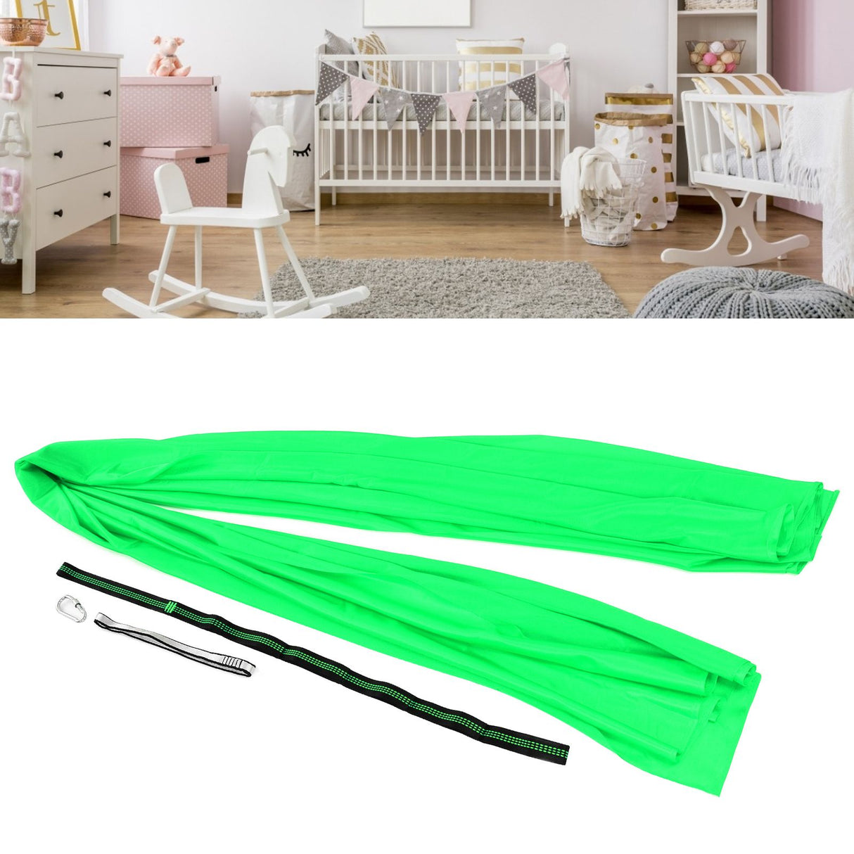 Therapy Swing Elastic Indoor and Outdoor Cuddle Hammock for Autism ADHD and Sensory Processing DisorderGreen