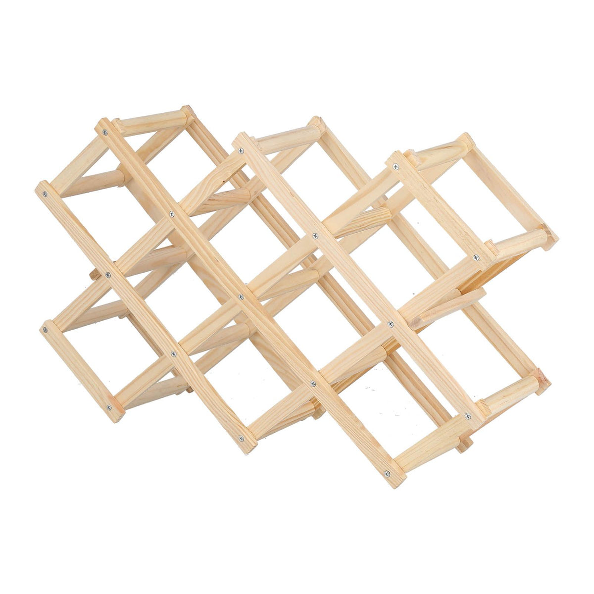 Foldable Wine Cabinet Pine Durable Elegant Simple Wine Rack Cabinet for Home Hotel OfficeWood Color 10 Bottles