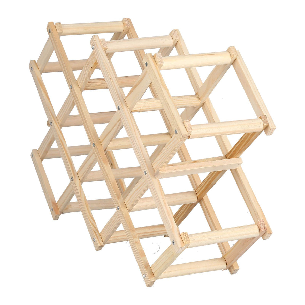 Foldable Wine Cabinet Pine Durable Elegant Simple Wine Rack Cabinet for Home Hotel OfficeWood Color 10 Bottles