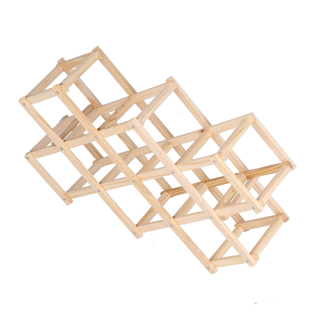 Foldable Wine Cabinet Pine Durable Elegant Simple Wine Rack Cabinet for Home Hotel OfficeWood Color 10 Bottles
