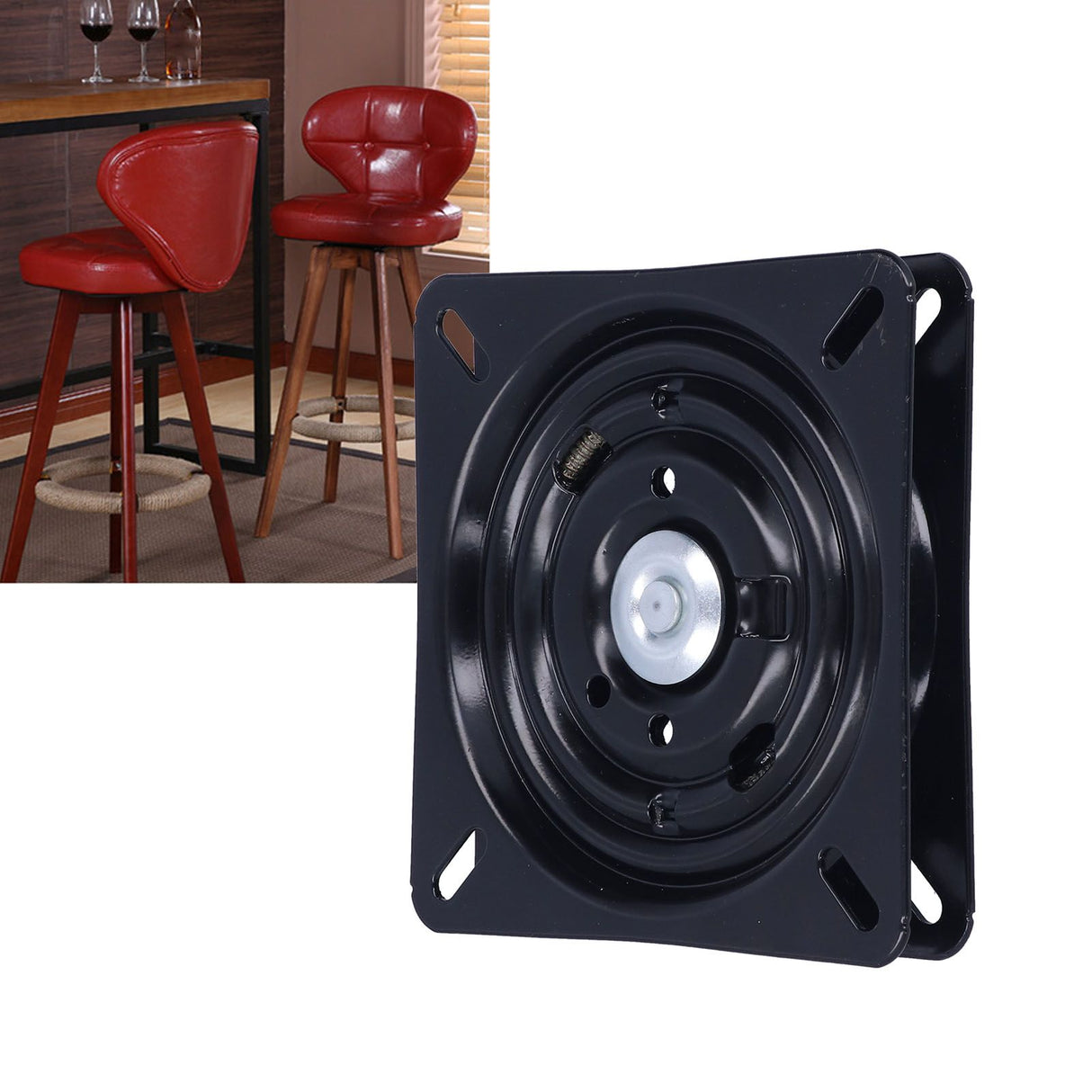 7in Chair Turntable Base Automatic Rebound Stool Rotating Base Turntable Hardwares for Home Bar Office