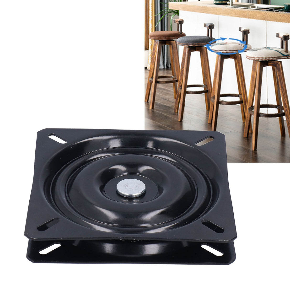 Turntable Bearing 360 Degree Rotation Strong Bearing Capacity Easily Use Install Stool Plate Base for Bar Home Office