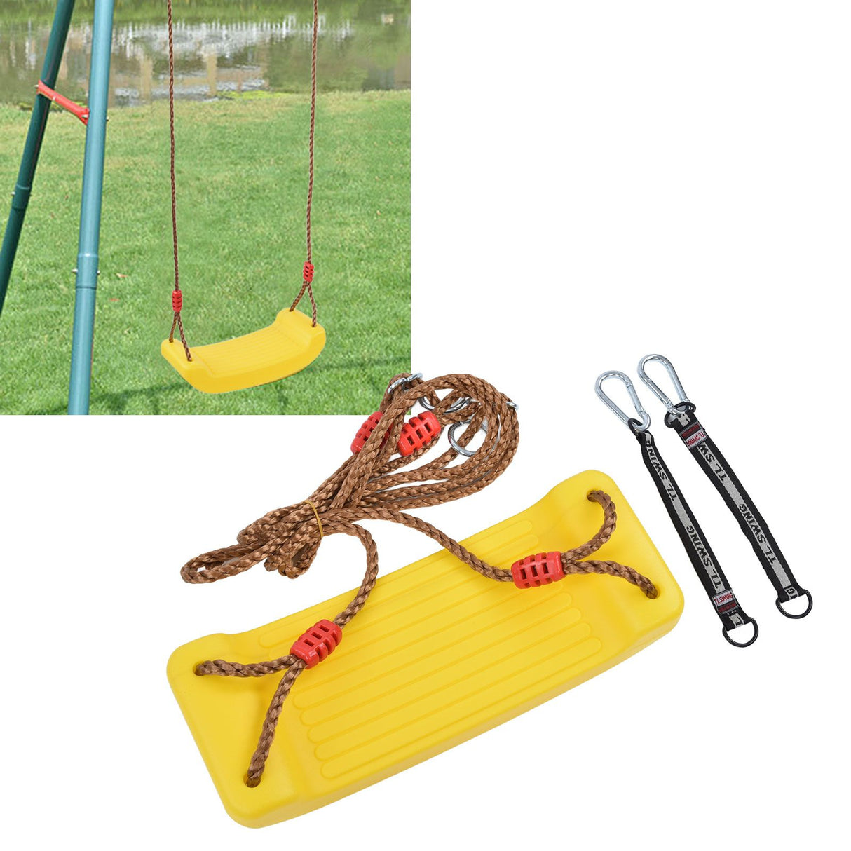 Children Swing Seat with Rope Wear Resistance Outdoor Garden Games for Kids Boys Girls