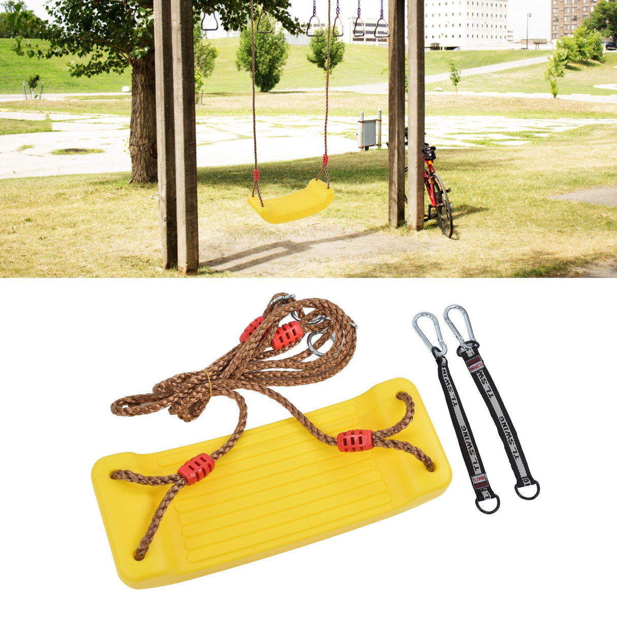 Children Swing Seat with Rope Wear Resistance Outdoor Garden Games for Kids Boys Girls