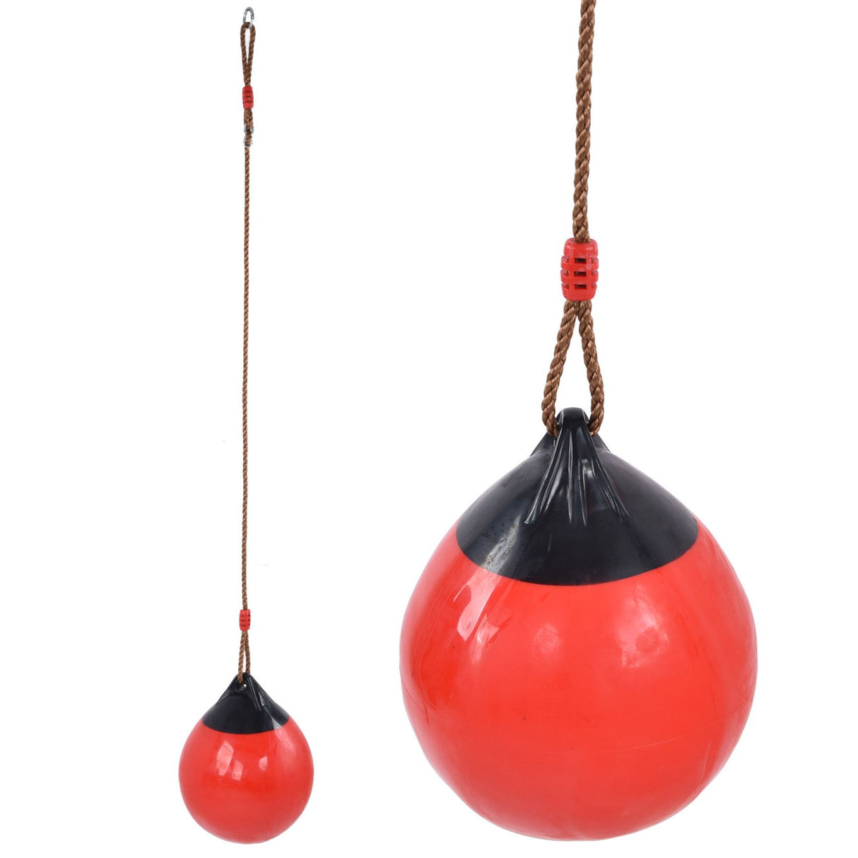 Inflatable Ball Swing Seat 29cm/11.4in Red Small with Hanging Rope Chain for Indoor Outdoor Garden