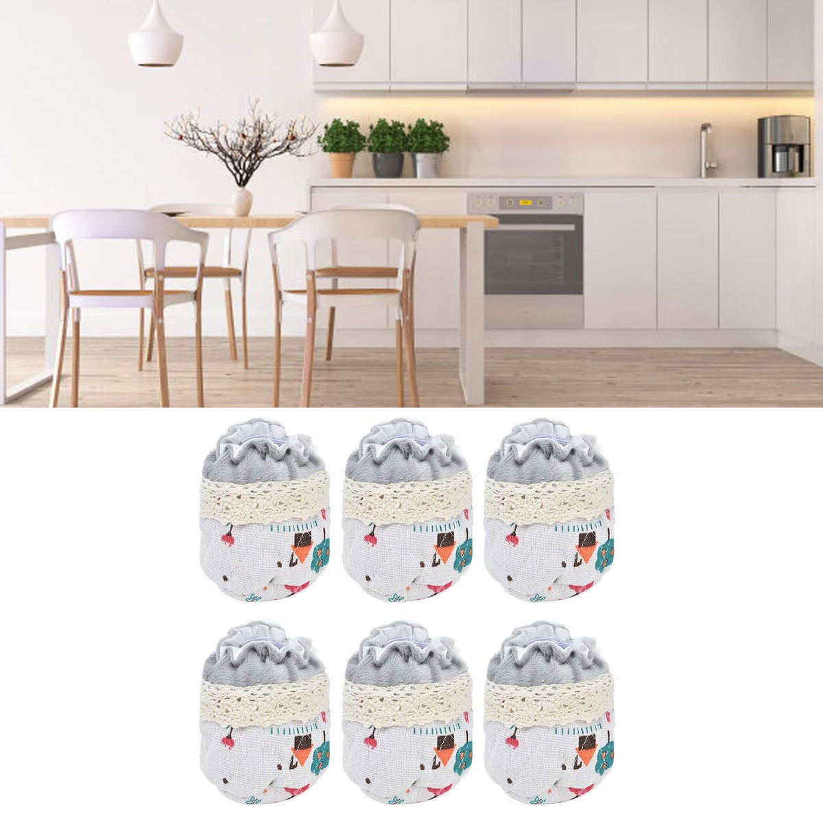 20pcs Chair Cover Flannel Material Double Thickness Elastic Reducing Noise 8cm/3.1in Foot Protectors for Home
