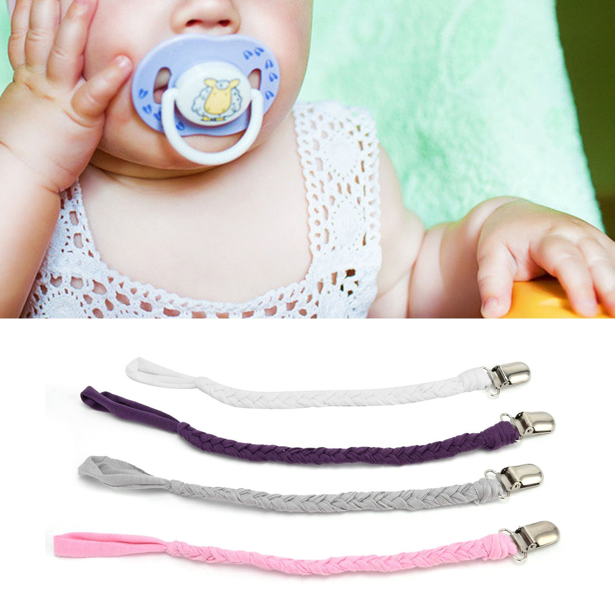 Baby Pacifier Clip Pacifier Chain DIY Baby AntiLost Pacifier Clip Pacifier Antidrop Clip(Style 1 )