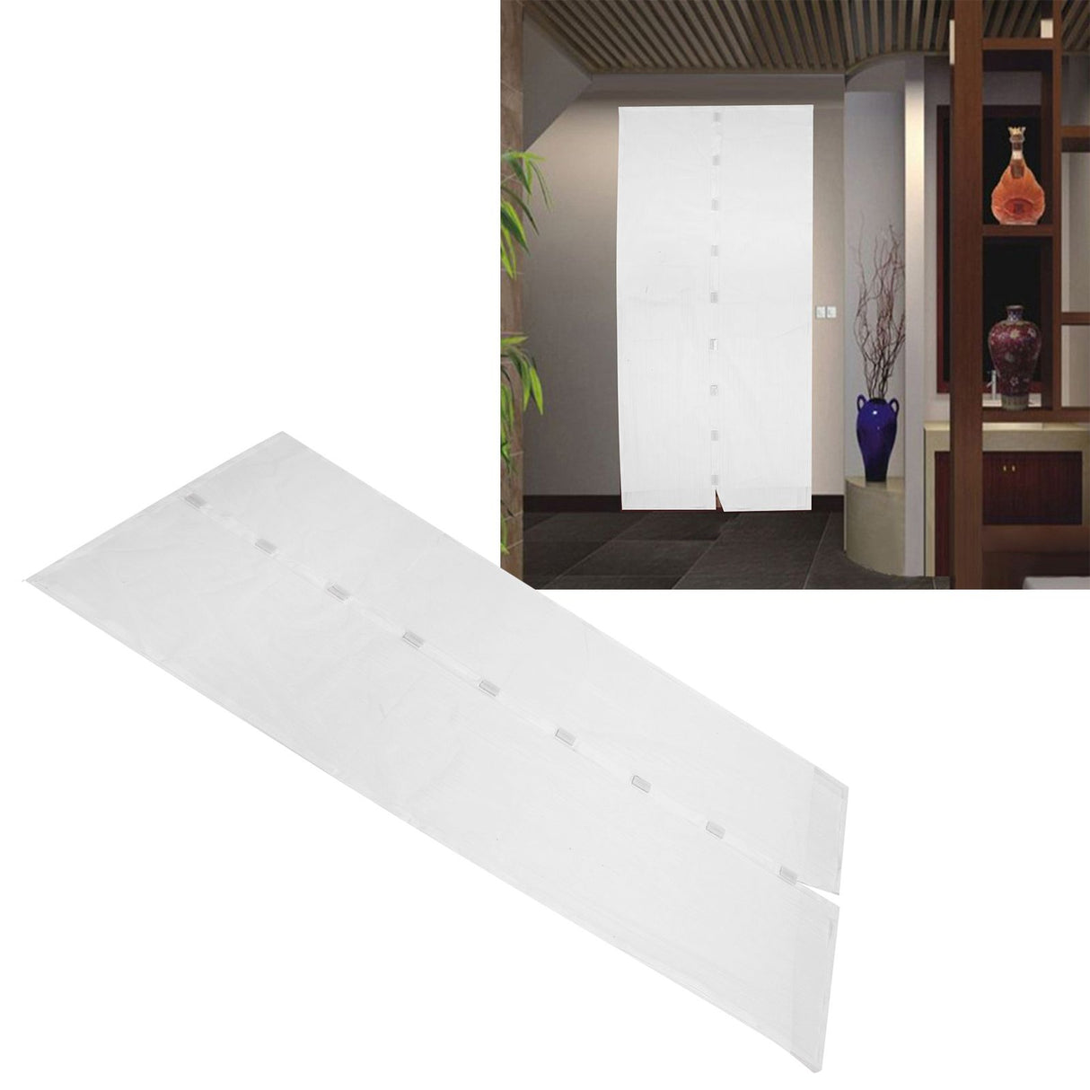 Magnetic Door Curtain Automatic Closing AntiMosquito Door Screen for Bedroom Kitchen(White )