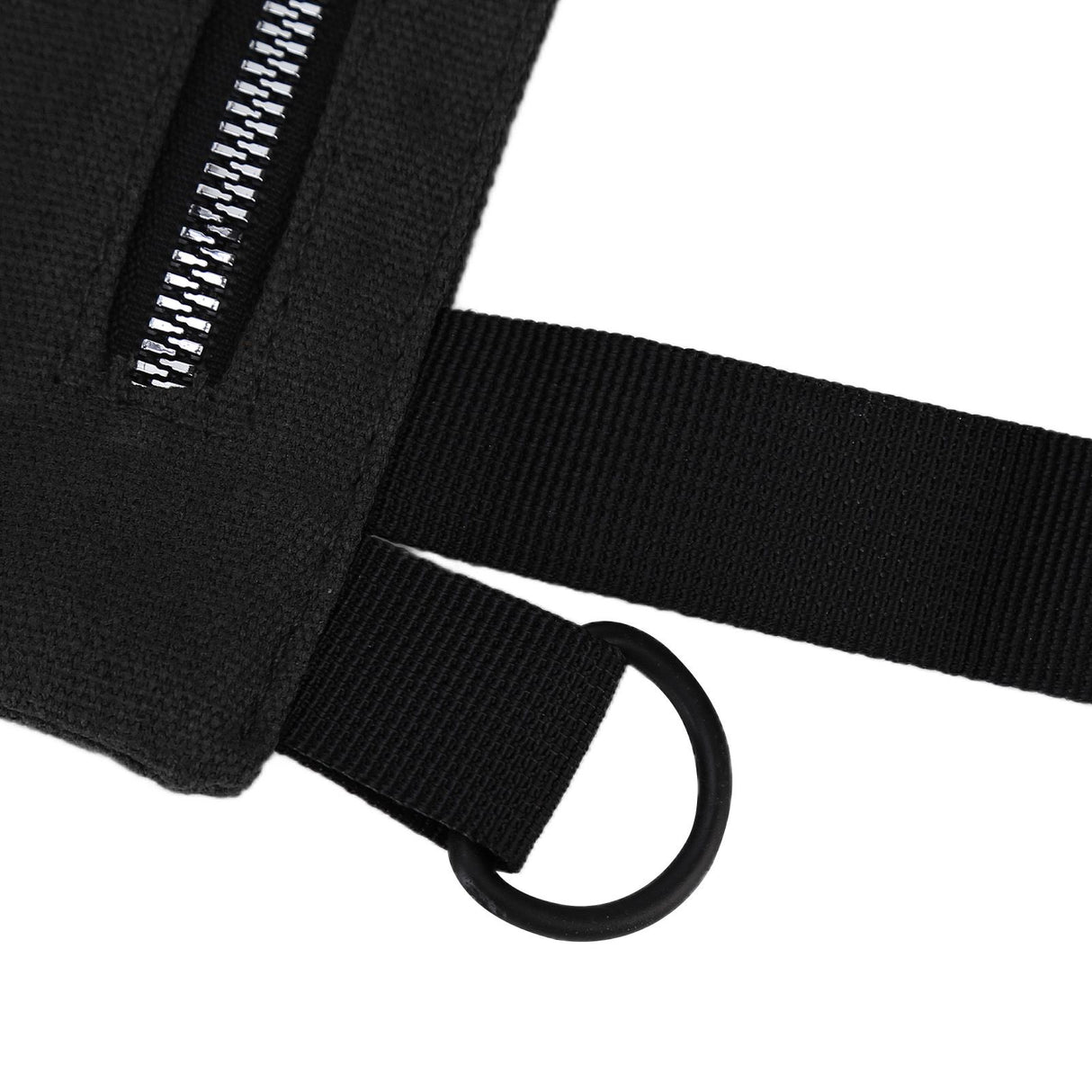 Tool Storage Bag Canvas Foldable Zipper Design Lightweight and Durable High Capacity Tool Roll Up Bag with StrapsBlack