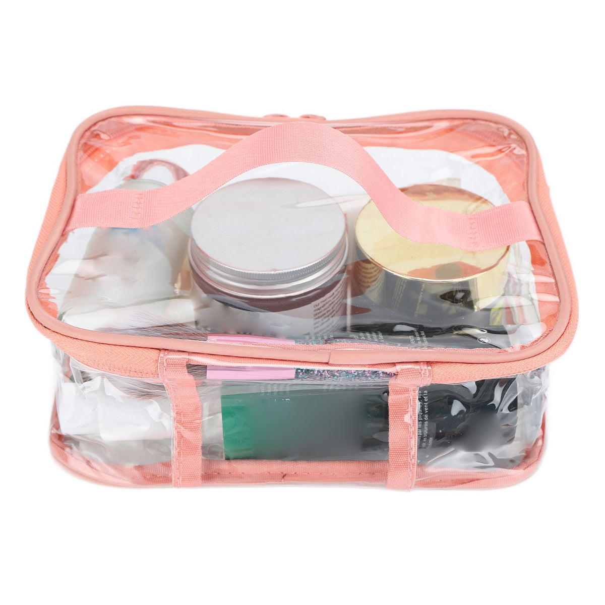 Clear Toiletry Bag Travel Cosmetic Makeup Bag PVC Storage Bag Portable Transparent Pouch for Traveling Vacation Bathroom