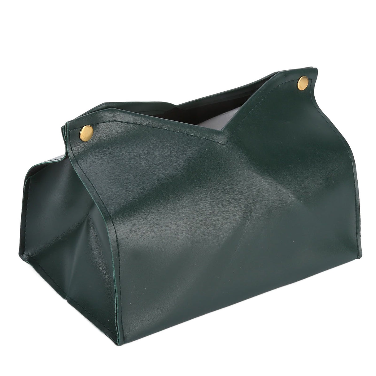 Tissue Bag Artificial Leather Vintage Kitchen Paper Towel Box Container for Office HomeGreen