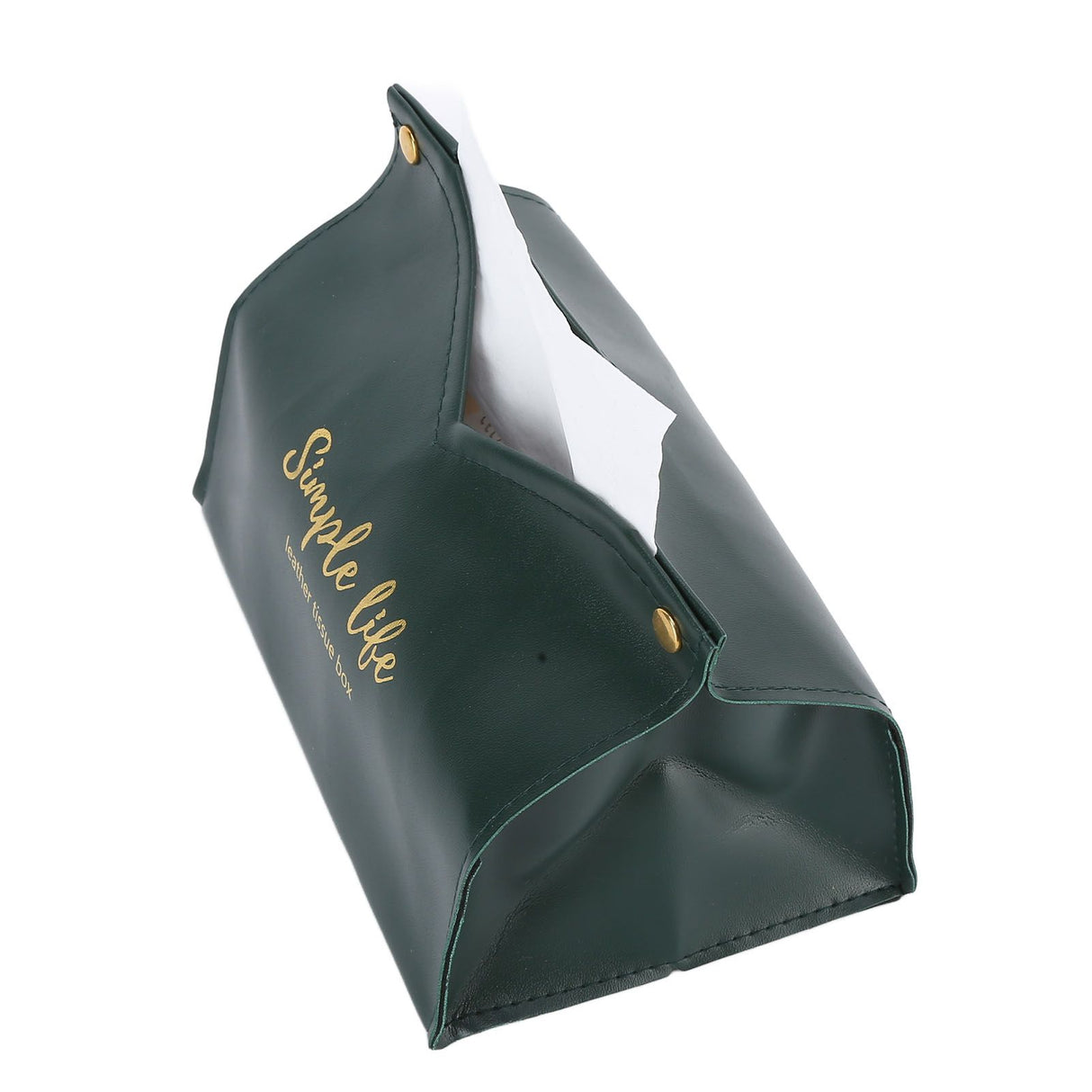 Tissue Bag Artificial Leather Vintage Kitchen Paper Towel Box Container for Office HomeGreen