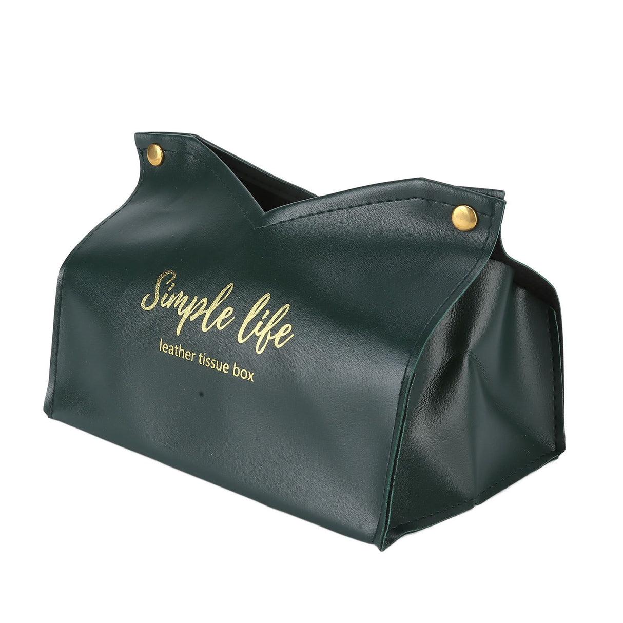 Tissue Bag Artificial Leather Vintage Kitchen Paper Towel Box Container for Office HomeGreen