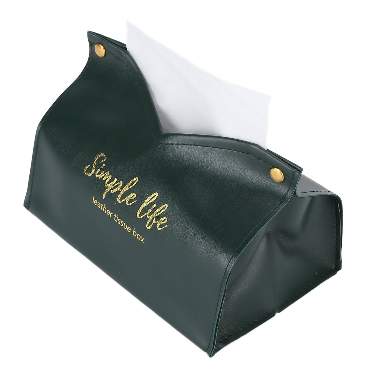 Tissue Bag Artificial Leather Vintage Kitchen Paper Towel Box Container for Office HomeGreen