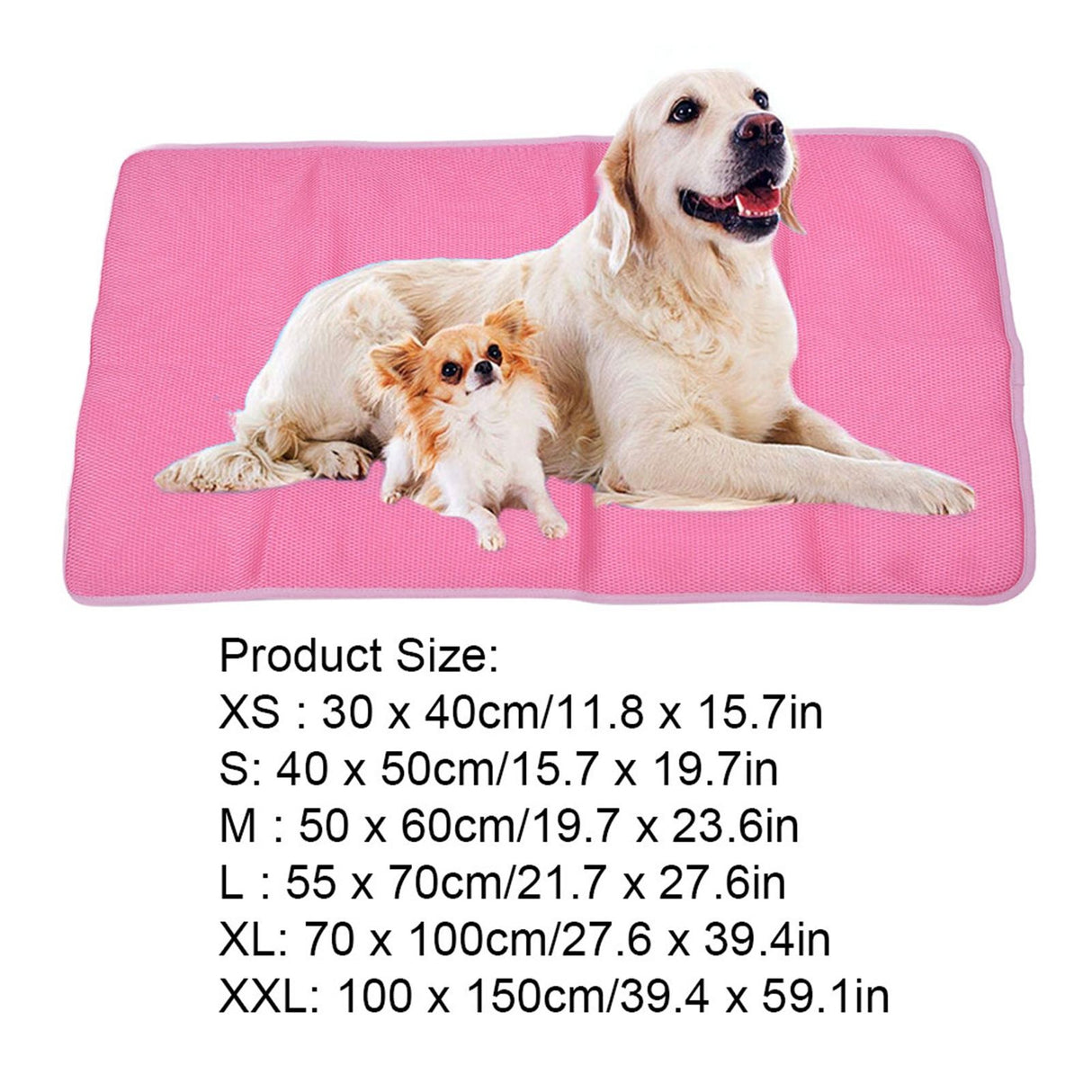Pet Cooling Mat Breathable Soft Summer Dog Cat Sleeping Pad for Kennel Sofa Bed FloorPink XL