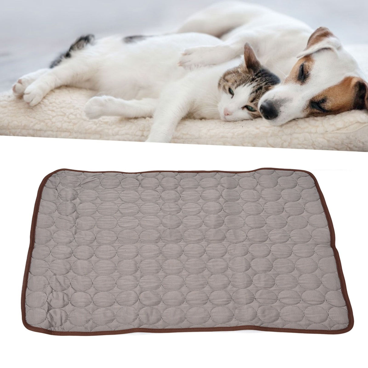 Pet Cooling Mat Breathable Soft Summer Dog Cat Sleeping Pad for Kennel Sofa Bed FloorBrown XL