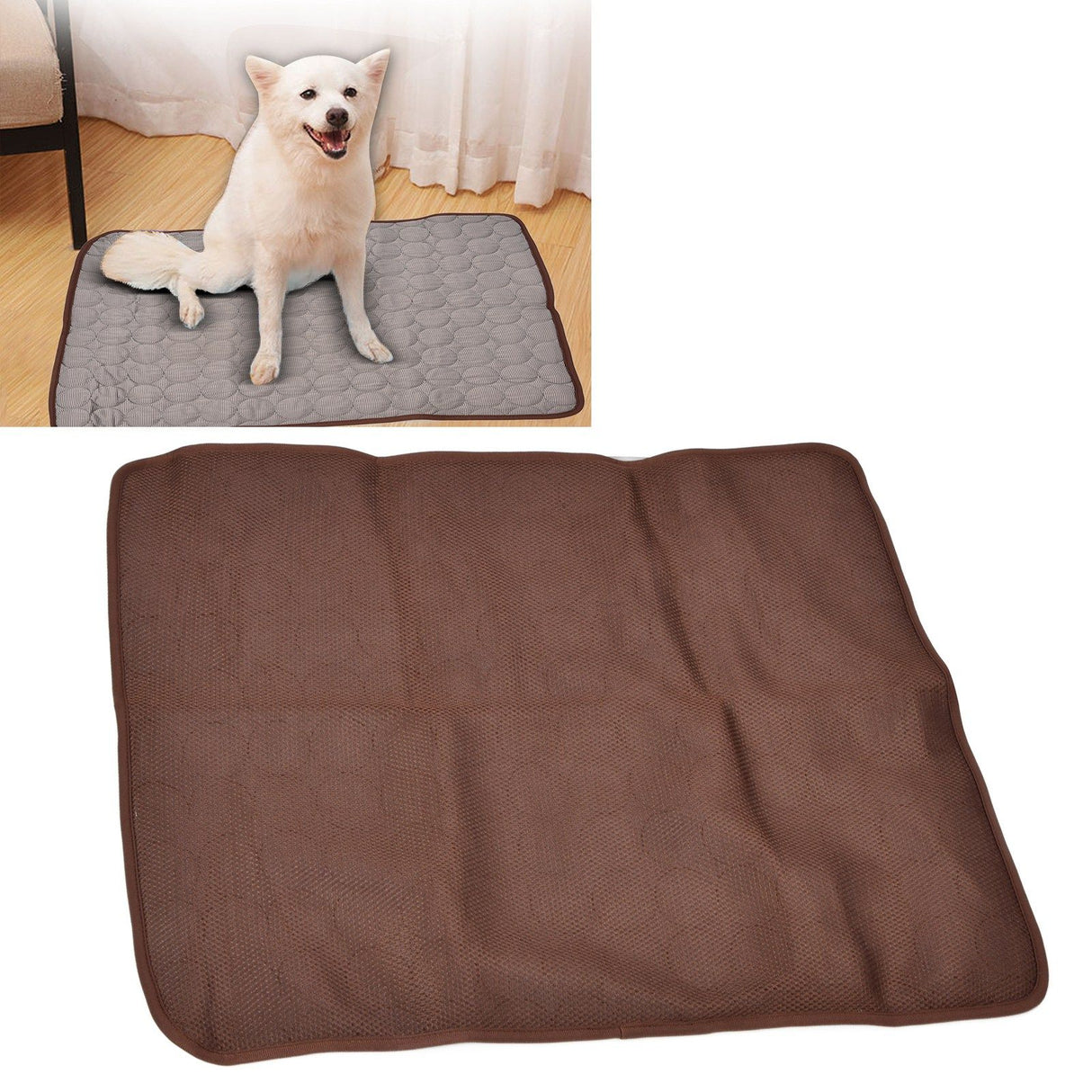 Pet Cooling Mat Breathable Soft Summer Dog Cat Sleeping Pad for Kennel Sofa Bed FloorBrown XXL